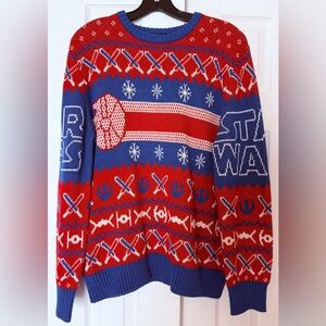 Ugly Christmas Sweater Star Wars Holiday Men's Sweater Millennium Falcon Blue